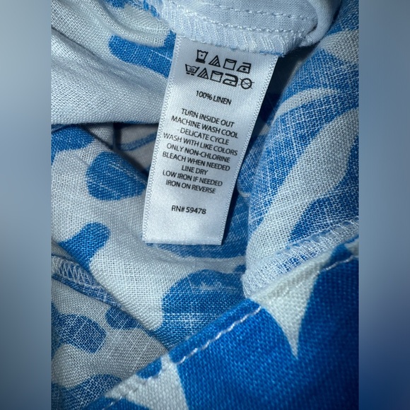 Rachel Zoe Womens Size XL Wide Sky Blue White 100% Linen Pull On New Pants - Picture 3 of 7